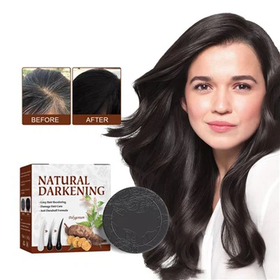 Mydło w kostce szamponu przyciemniającego czarne włosy